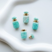 20x10 mm gemstone pendant perfume bottle - Amazonite x1