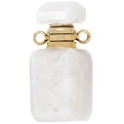 moon stone - 20x10 mm gemstone pendant perfume bottle - Moonstone x1 20x10 mm gemstone pendant perfume bottle - Moonstone x1