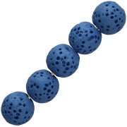 Dark blue - 7 mm Round Beads Made of Dyed Lava Stone - Dark Blue x15 7 mm Round Beads Made of Dyed Lava Stone - Dark Blue x15