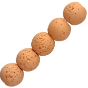 9 mm Round Beads Made of Dyed Lava Stone - Orange x10