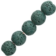Dark Green - 9 mm Round Beads Made of Dyed Lava Stone — Dark Green x10 9 mm Round Beads Made of Dyed Lava Stone — Dark Green x10