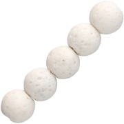White - 9 mm Round Beads Made of Dyed Lava Stone - White x10 9 mm Round Beads Made of Dyed Lava Stone - White x10