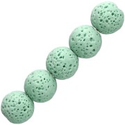 Light green - 9 mm Round Beads Made of Dyed Lava Stone - Light Green x10 9 mm Round Beads Made of Dyed Lava Stone - Light Green x10