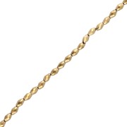 Faceted olive-shaped beads, 5x3 mm, hematite imitation, gold, 39 cm