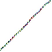 5x3 mm faceted olive-shaped beads, hematite imitation, multicolored, 39 cm