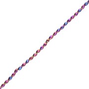5x3 mm faceted olive-shaped beads, hematite imitation, multicolored, 39 cm