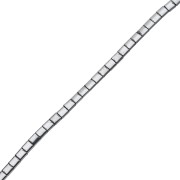 Silver grey - Flat square beads, 2 holes, 5x5x1.9 mm, hematite-look, x39.5 cm Flat square beads, 2 holes, 5x5x1.9 mm, hematite-look, x39.5 cm