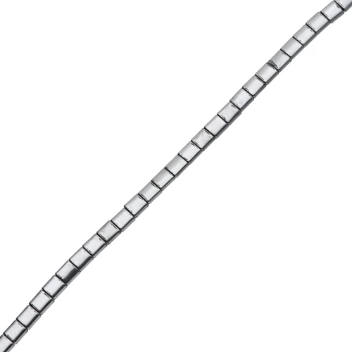 Flat square beads, 2 holes, 5x5x1.9 mm, hematite imitation, 38 cm