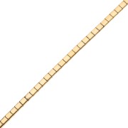 Gold - Flat square beads, 2 holes, 5x5x1.9 mm, imitation hematite, gold, 39.5 cm Flat square beads, 2 holes, 5x5x1.9 mm, imitation hematite, gold, 39.5 cm