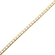Flat square beads, 2 holes, 5x5x1.9 mm, imitation hematite, Light Gold, x39.5 cm