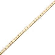 Flat square beads, 2 holes, 5x5x1.9 mm, imitation hematite, Light Gold, x39.5 cm
