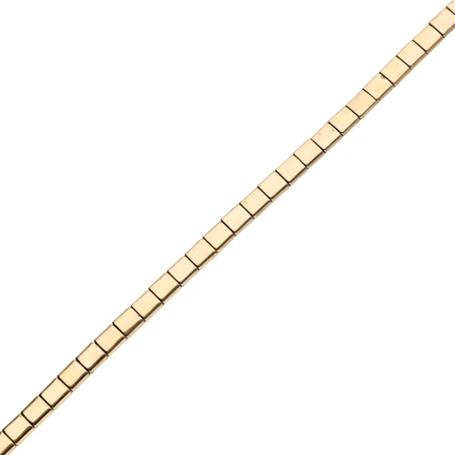 Flat Square Beads, 2 Holes, 5x5x1.9 mm, Light Gold Hematite Imitation x38 cm