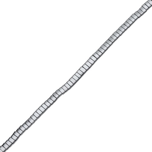 Flat 2-hole beads, 5x2.3x1.9 mm, hematite imitation, 39 cm