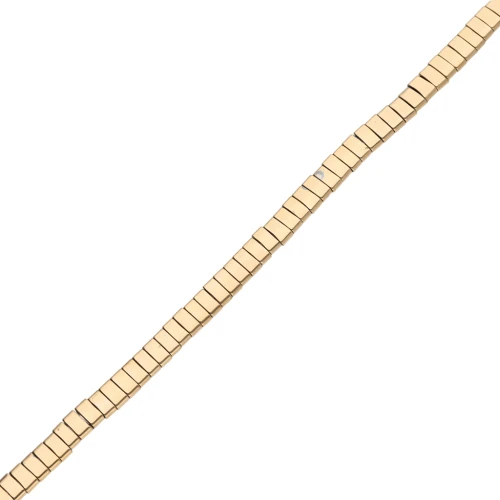 Flat 2-hole beads, 5x2.3x1.9 mm, gold-colored hematite imitation x39 cm