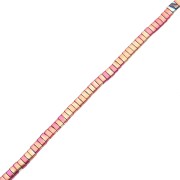 Orange-Pink - Flat 2-hole beads, 5x2.3x1.9 mm, hematite imitation, Multi Rose, 40 cm Flat 2-hole beads, 5x2.3x1.9 mm, hematite imitation, Multi Rose, 40 cm