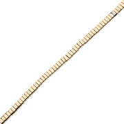 Flat 2-hole beads, 5x2.3x1.9 mm, imitation hematite, Light Gold, 40 cm
