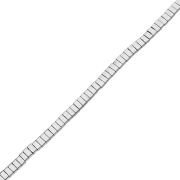 Flat 2-hole beads, 5x2.3x1.9 mm, hematite imitation, silver, 40 cm