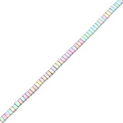 Silver - Flat 2-hole beads, 5x2.3x1.9 mm, hematite imitation, Pastel Silver, 40 cm Flat 2-hole beads, 5x2.3x1.9 mm, hematite imitation, Pastel Silver, 40 cm