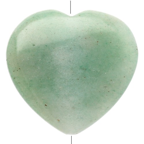 25 mm gemstone heart bead - Aventurine x1