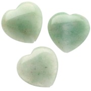 25 mm gemstone heart bead - Aventurine x1
