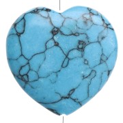 Turquoise - 25 mm heart-shaped imitation gemstone bead - Turquoise x1 25 mm heart-shaped imitation gemstone bead - Turquoise x1