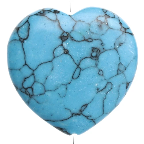 25 mm heart-shaped imitation gemstone bead - Turquoise x1