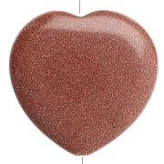 25 mm heart-shaped imitation gemstone bead - Sunstone x1