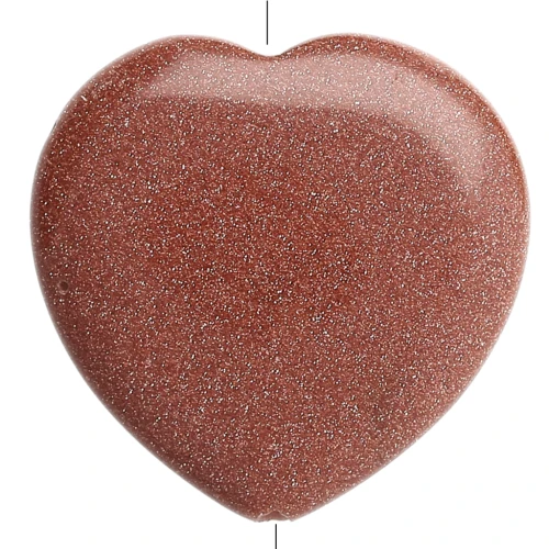 25 mm heart-shaped imitation gemstone bead - Sunstone x1