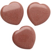 25 mm heart-shaped imitation gemstone bead - Sunstone x1