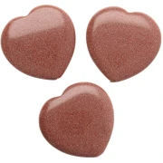 25 mm heart-shaped imitation gemstone bead - Sunstone x1