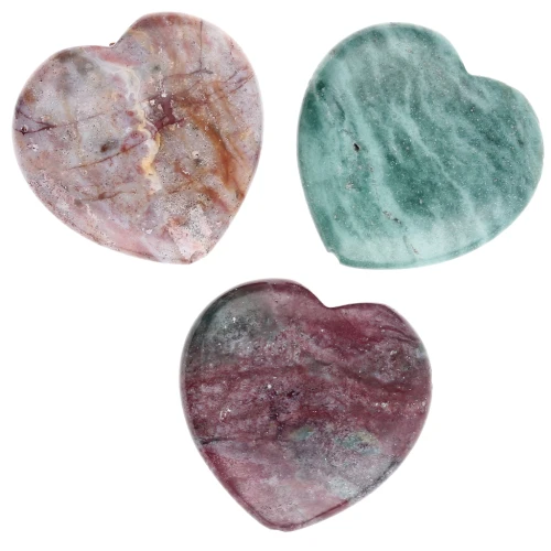25 mm gemstone heart bead - Indian Agate x1
