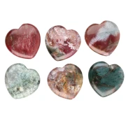 25 mm gemstone heart bead - Indian Agate x1