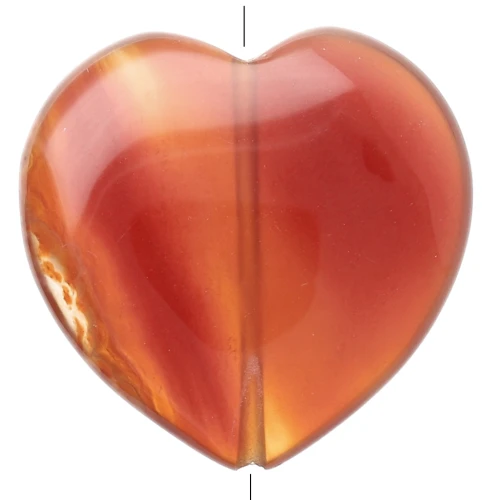 25 mm gemstone heart bead - Red agate x1