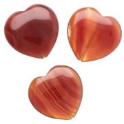 25 mm gemstone heart bead - Red agate x1