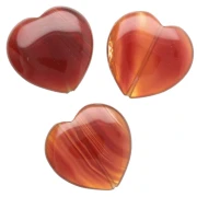 25 mm gemstone heart bead - Red agate x1