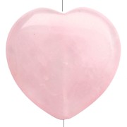 Rose quartz - 25 mm gemstone heart bead - Rose quartz x1 25 mm gemstone heart bead - Rose quartz x1