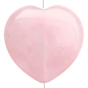 25 mm gemstone heart bead - Rose quartz x1