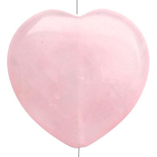 25 mm gemstone heart bead - Rose quartz x1