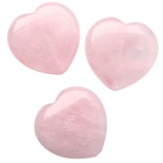 25 mm gemstone heart bead - Rose quartz x1