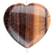 25 mm gemstone heart bead - Tiger's Eye x1