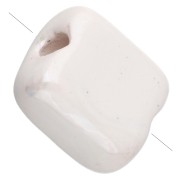 White - 10 mm square ceramic bead - White x1 10 mm square ceramic bead - White x1