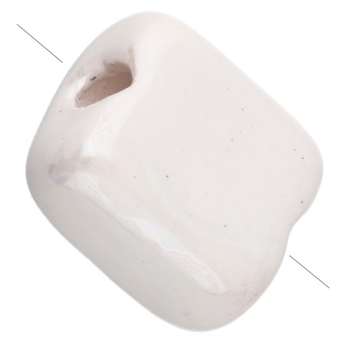 10 mm square ceramic bead - White x1