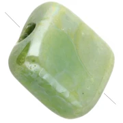 10 mm square ceramic bead - Light Green x1