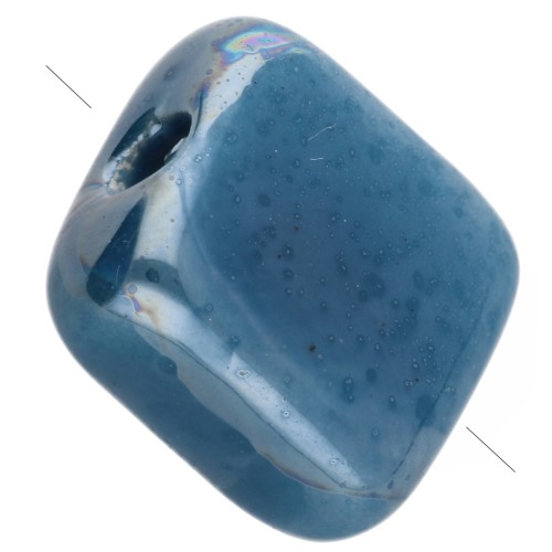 10 mm Square Ceramic Bead - Sky Blue x1