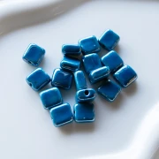 10 mm Square Ceramic Bead - Sky Blue x1
