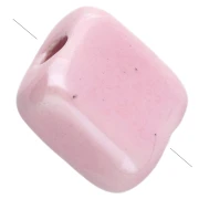 10 mm square ceramic bead - Baby Pink x1