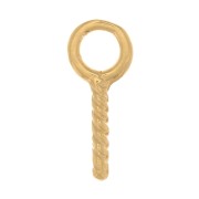 Screw-in hooks with 4 mm ring - Gold-plated 3 microns x4