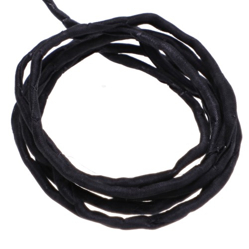 2 mm Silk Cord - Black x 1 m