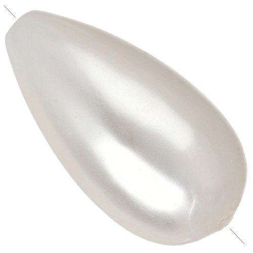 Teardrop-shaped bead, 29.5 x 16 mm, imitation freshwater bead - Cream pearlescent x1