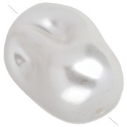 Irregular 26x18 mm imitation freshwater bead - Pearly white x1|raw }}